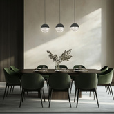 Pendant lamp FURNI 3 light black with glass globe shades designer living room LED 4000K