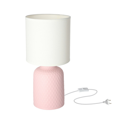 Lampa de masa noptiera roz ceramica Iner Candellux 41-79855