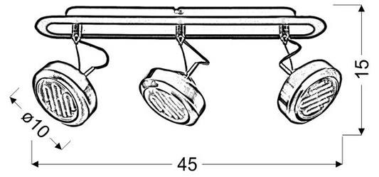 Bandă de aplic 3X9W GX53 EARTH 93-15801