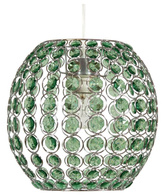 Lampa wisząca Rica pojedyncza metalowa zielona z kloszem do salonu E27