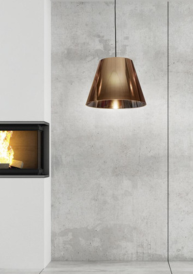 Lampa wisząca z abażurem Platino miedziana nowoczesna pojedyncza E27