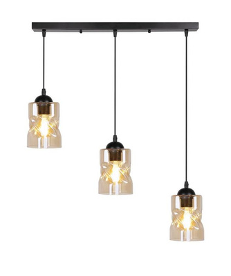 Hanging lamp black/amber strip 3xE27 Felis 33-00187