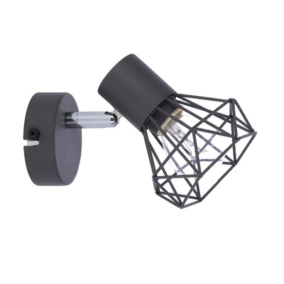 Kinkiet szary druciany pojedynczy 1X40W E14 Verve 91-60969