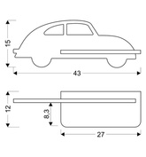 LED illuminated shelf 5W IQ Kids CAR gray 21-84774