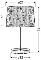 Lampe de table rose/chrome Arosa 41-55866