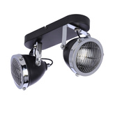 Crazy plafonnier bande noire 2x15w gu10 abat-jour incolore