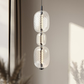 Lampa wisząca Playa szklana transparentna potrójna LED 12W 3000K regulowana