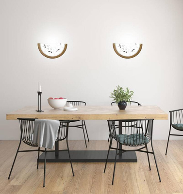 Half plafond oak wood wall lamp Rustica 11-12760