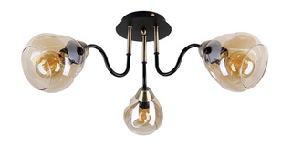 Ceiling lamp black/gold smoked 3xE27 Unica 33-00880