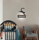 5W LED-Wandleuchte für ein Kind, schwarze Katze, springende Katze, Candellux 21-75635