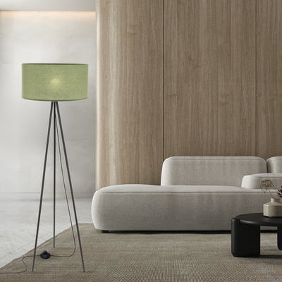 SHANTI lampa podłogowa czarny 1x40W E27 abażur miętowy  51-38753