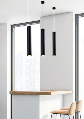 Lampa tub suspendata neagra 40cm 1xGU10 Tubo31-78551