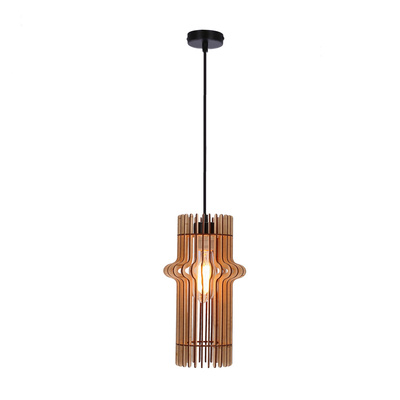 Suspension Eco 4 1x40 e27 Abat-jour en bois