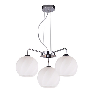 Suspension Larix chrome 3x40w e27 abat-jour blanc 33-23834