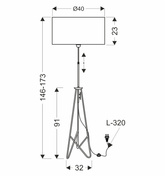 FLOAT LAMPA PODŁOGOWA CZARNA 1X60W E27 ABAŻUR TIMBER CIEMNY