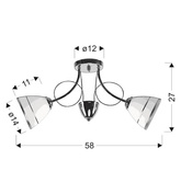 Elotte Ceiling Lamp 2X40W E27 White