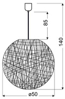 Hanging lamp brown ball 50cm Caruba 31-26906