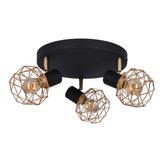 Plafoniera Acrobat 98-66466 cu abajur negru și abajur auriu