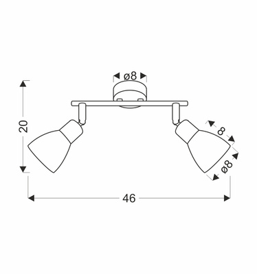 Lampa sufitowa Amcos listwa ze szklanymi kloszami 2-punktowa do salonu