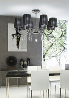 Lampa wisząca chrom/czarna z kryształkami 8x40W Sorento Candellux 38-38067