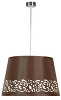 Lampa wisząca z abażurem Kaszmir klasyczna brązowa do salonu E27
