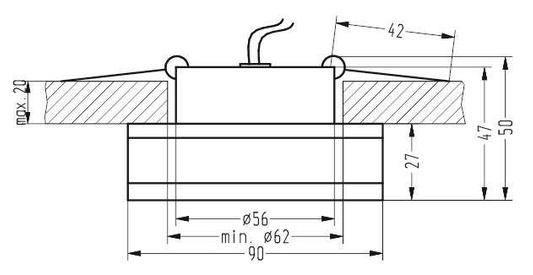 Ceiling luminaire aluminum satin square MR16 50W SA-06 Candellux 2224558