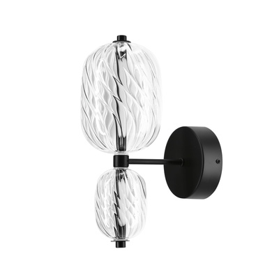 PLAYA wall lamp black 10W LED 3000K oval clear shade