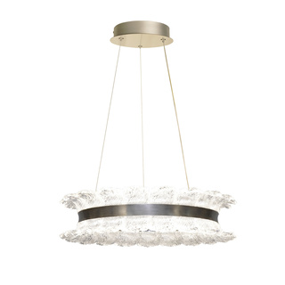TOLOSA lampa wisząca satyna nikiel 30W LED 3000, 4500,6500K kryształki bezbarwne