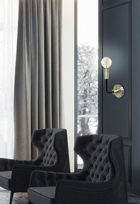 Applique patine/noir mat sans abat-jour Saga 21-01313