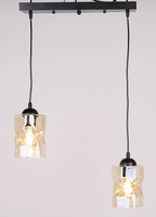 Lampa suspendata neagra / banda chihlimbar 2xE27 Felis 32-00170