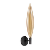 Nordic wall light black with amber glass shade for living room and bedroom
