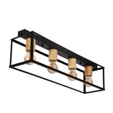 Lampa sufitowa czarna 4xE27 Retro 34-00798