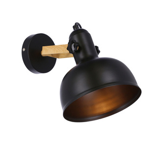 Wall lamp black / wooden adjustable lamp E27 40W Reno 21-76748