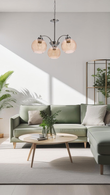 Lampa wisząca Medina szklana 3-punktowa do salonu i jadalni nad stół