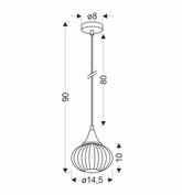 Lampa suspendata neagra/transparenta 145mm Exeter Ledea 50101275