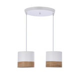 Bianco Pendelleuchte weiße Platte 2x40w E27 Lampenschirm weiß + Walnuss