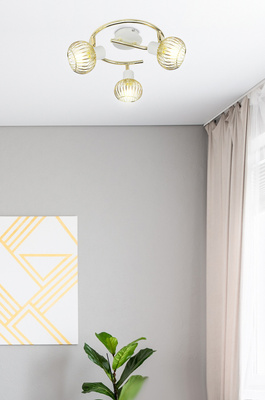 Plafoniera spirala 3X40W E14 alb/auriu OSLO 98-61829