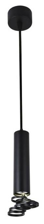 Lampa wisząca tuba czarna z regulowanymi pierścieniami pojedyncza