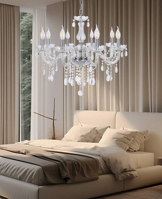 Gold crystal chandelier 8xE14 Maria Teresa Candellux 38-94653