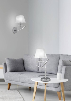 Table lamp bedside chrome lampshade white E14 Valencia Candellux 41-84609