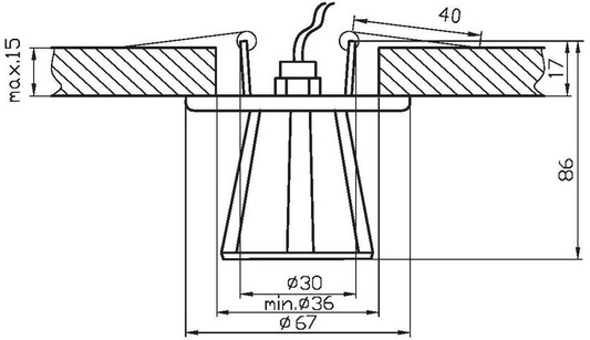 Deckenleuchte Candellux sk-58 G4 festes Kristallquadrat