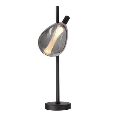 Night lamp Denso black glass with smoked shade minimalist