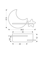Lampa de noapte pentru copii LED 5W Star KIDS Luna auriu+gri Candellux 21-84460
