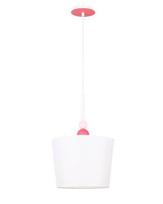 Lampa wisząca z abażurem Bebe biała klasyczna do salonu E27