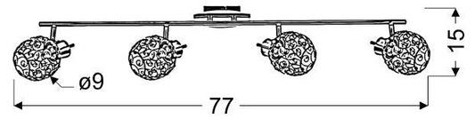 Bandă de perete 4X40W G9 crom HORUS 94-19165