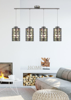 Lampa wisząca listwa chrom klosz szklany 3D 4x40W Nocturno Candellux 34-57723