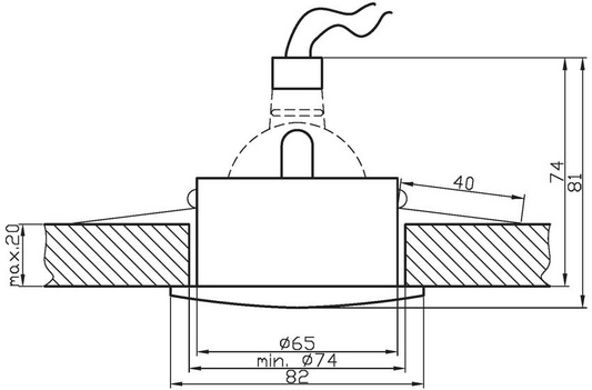 Plafonnier Candellux 2291149 Sh-07 Ip65 Mr16