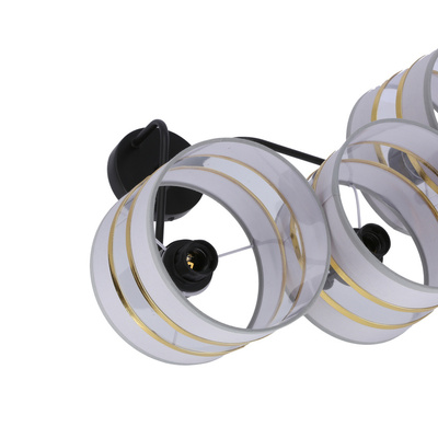 Lampa sufitowa czarny 3xE27 abażur biały + złoty Andy 33-00514