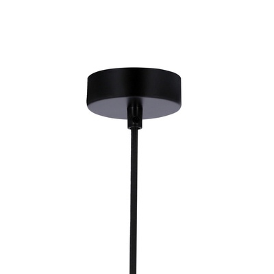 Hanging lamp black E27 metal / wood Flen Ledea 50101263