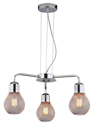 Lampe suspendue abat-jour en fil chromé 3x60W réglable Gliva Candellux 33-58539